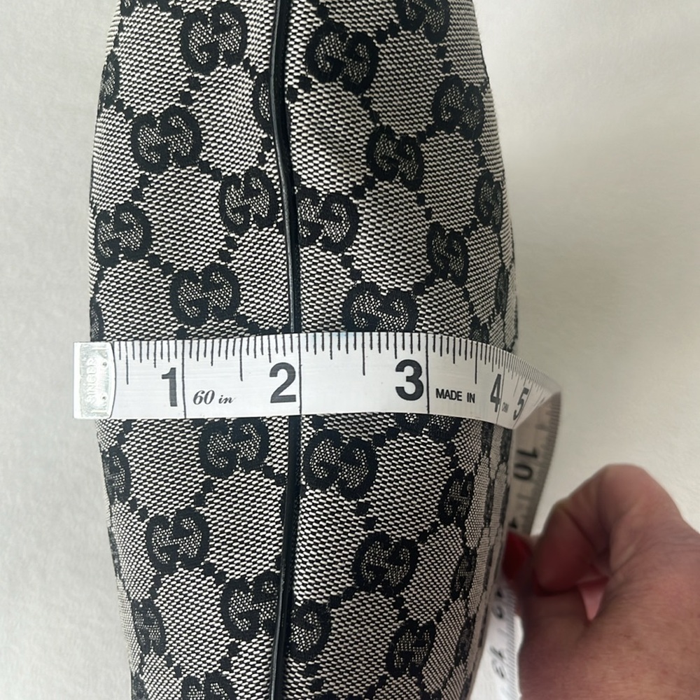 Gucci GG Monogram Canvas Patent Leather Hobo Bag Black GHW With COA Looks New - Picture 12 of 13